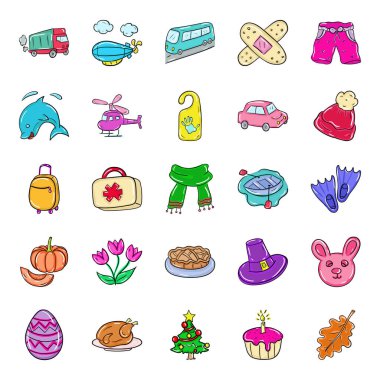 Seyahat gereksinimlerini araştırın, yolculuk boyunca yanınızda bulunması gerekmektedir. Bu yeni seyahat ve tatil ikonlarını bavul, kamera ve plaj konseptiyle birlikte alın. Macera dolu vektörler her türlü tasarım ve grafik projesi için mükemmeldir..