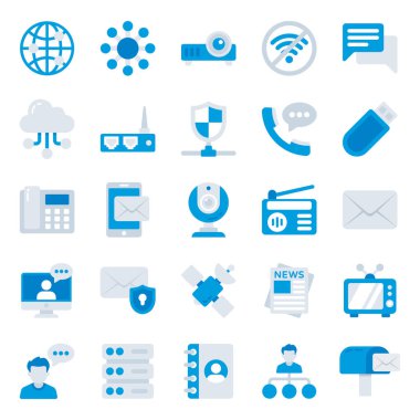 Ağ kurmak ve iletişim kurmak teknolojide bulunan türde icatlardan biridir. Bu paket, her vektör için düzenlenebilir başlıklarla birlikte düz simgeler sunar. Mutlu indirmeler.