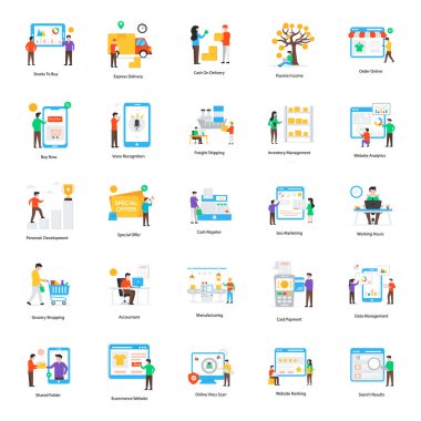 Pazarlama unsurları kümesindeki düz illüstrasyon vektörü, projenin gereksinimleri ve temasına bağlı olarak çeşitli kullanımlara sahip olabilir. Yakalamak için harika bir sürü. Mutlu indirmeler.