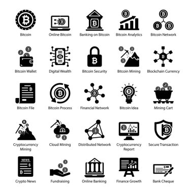 Sağlam bir kripto para ve bitcoin seti. Eğer inanılmaz bir tasarım projesi oluşturursanız bu simgeler kullanmak için mükemmeldir. Mutlu Tasarım!