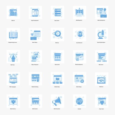 Düz dizaynlarda harika bir web dizaynı ve kodlama seti iyi tasarlanmış bir sürüyü tasvir ediyor. Tüm vektörler tamamen düzenlenebilir, indirmeyi unutma. Mutlu Tasarım! 