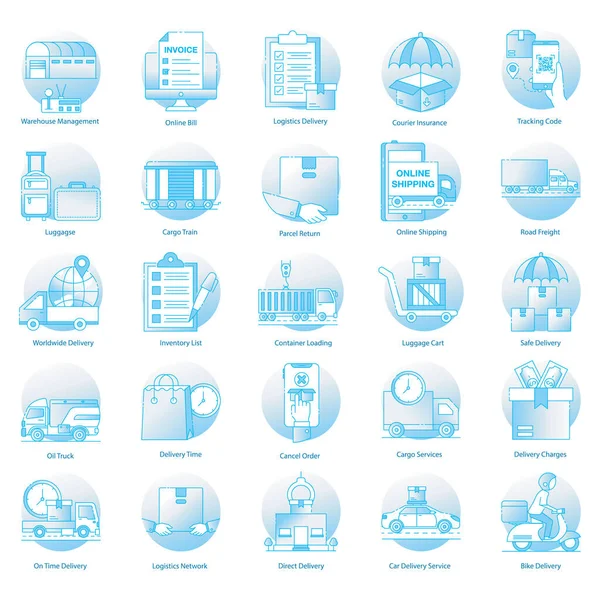 Servizio Logistico Flat Icons Pack — Vettoriale Stock