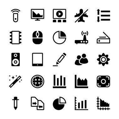 Kullanıcı arabirimi glif Icons Set 