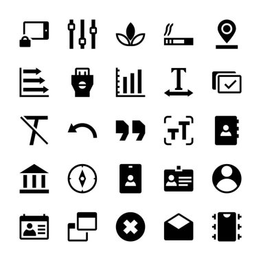 Kullanıcı Arayüzü Simgeleri Koleksiyonu Glyph Tasarımı 