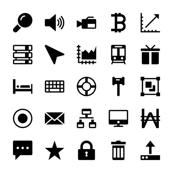 Icons Pack Von Glyph Design Benutzeroberfläche — Stockvektor