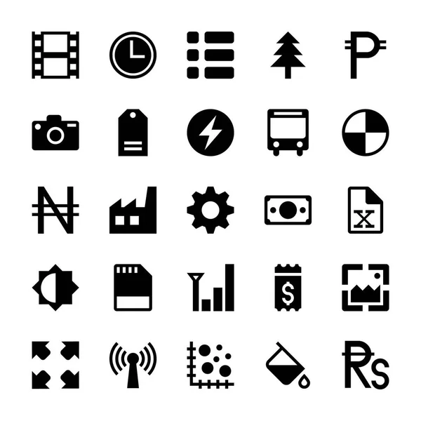 Conjunto Iconos Interfaz Usuario Diseño Glifos — Vector de stock