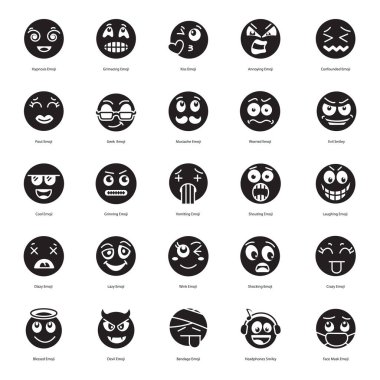 Modern Emoji 'nin Katı Simgeleri 