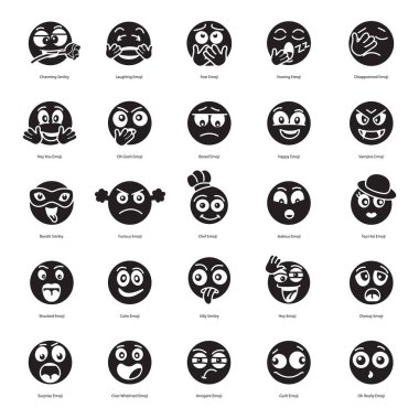 Modern Metin Yüzü Doldurulmuş Simgeler Paketi 