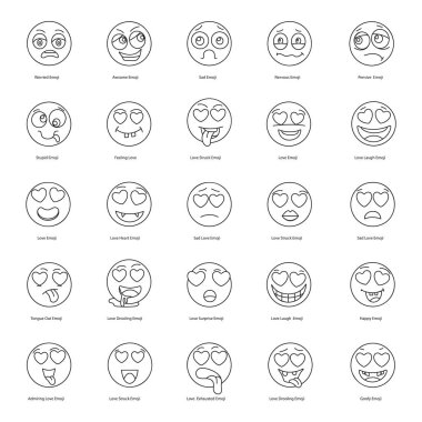 Modern Metin Yüzlü Duygusal Vektörler Paketi 