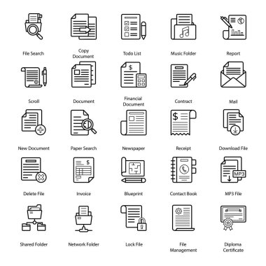 Belgeler ve Sertifika Satır Simgeleri Paketi 