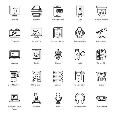 Teknolojik Nesneler Satır Simgeleri