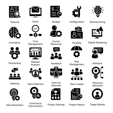 Proje Yönetimi Katı Vektörler Paketi 