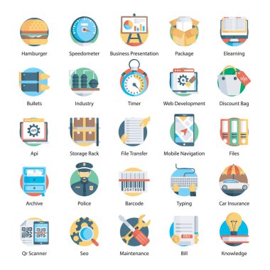 Renkli Yuvarlak Vektör Paketi