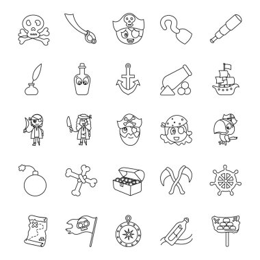 Modern Doodle Biçiminde Korsanlar Sıkıştı 