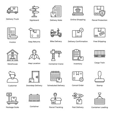 Dağıtım Hattı Simgeleri Paketi 