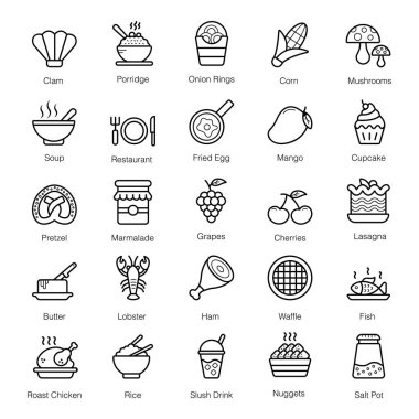 Mutfak Hattı Simgelerinin Paketi 