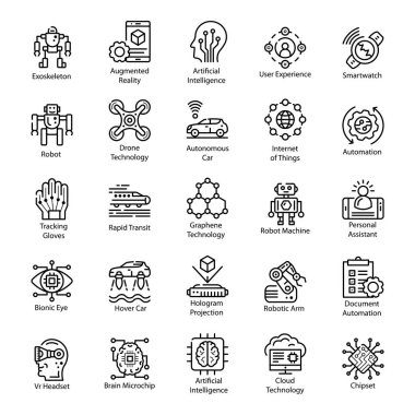 Yapay Zeka Satır Vektörleri Paketi 