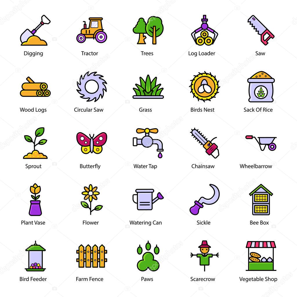 A best eye soothing pack related to agriculture and farming is here to meet the needs of the horticulture industry. Well crafted packs are in your reach now having modifiable quality also.Feel free to download these flat icons for your next project. 