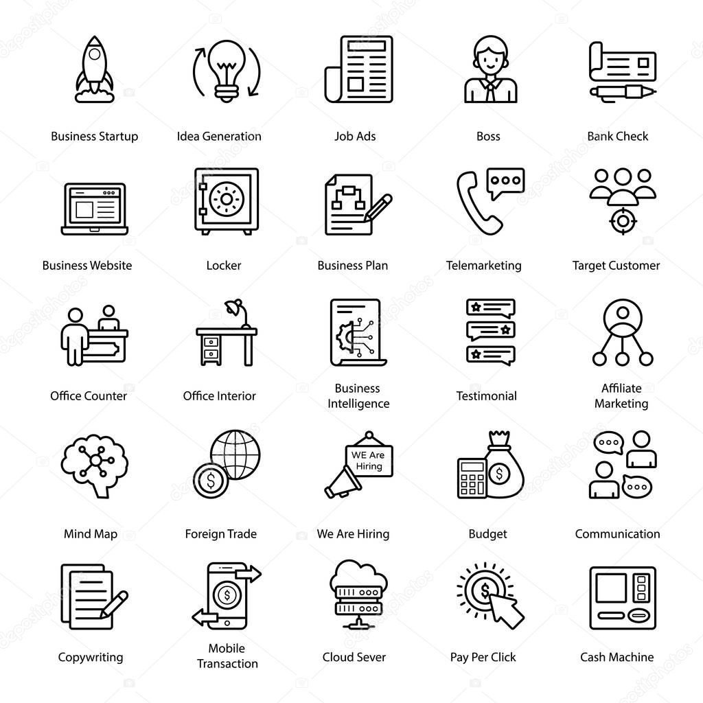We are offering business and finance icons in line style for your ease. Editable quality of this set makes it different and useful for everyone. A convenient set akin to the corporate field is in your reach now. 