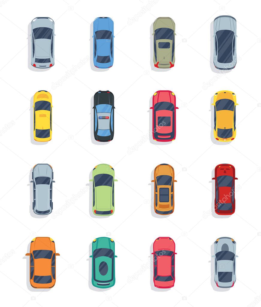 Have a look at this enchanting collection of cars in modern flat style. Colorful vectors of cars are unique and attention grabbing. Just get hold on this set and enjoy downloading! 