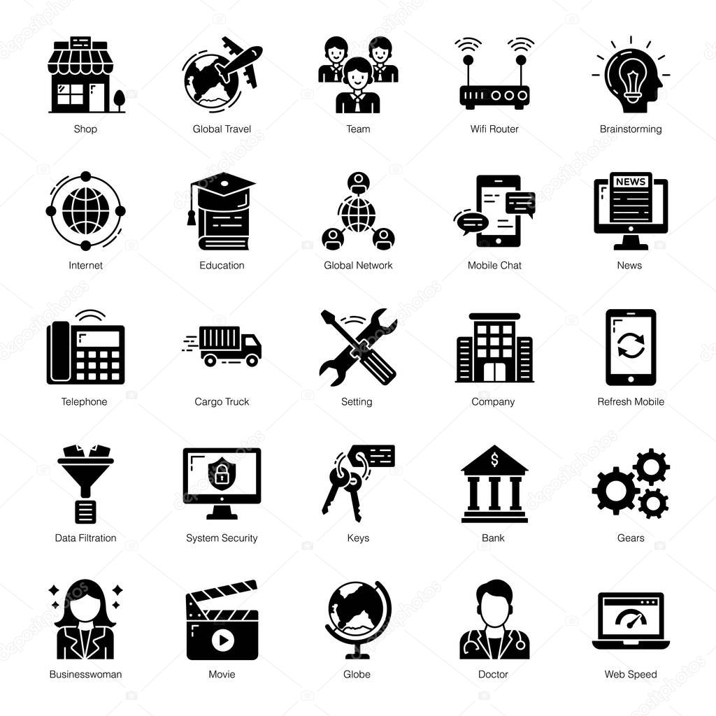 Here we bring a pack of trendy solid icons. You can select any icon you need, download it, customize it, and use it anywhere you like. Time to inspire your design with these vectors.
