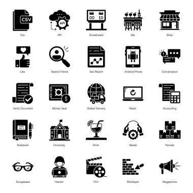 Burada bir paket sağlam ikon getiriyoruz. İstediğiniz herhangi bir simgeyi seçebilir, indirebilir, özelleştirebilir ve istediğiniz yerde kullanabilirsiniz. Bu vektörlerle tasarımınıza ilham verme zamanı..