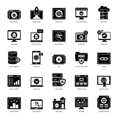 Seo ve web sembol paketlerinin avantajlı vektörleri var. Bu simgeleri al ve proje ihtiyaçlarına göre kullan. Zaman harcamayın. İlgili departmanı alın ve kullanın..