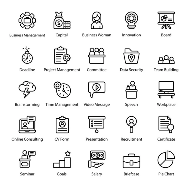 Holen Sie Sich Ihre Besten Business Policy Line Icons Pack — Stockvektor