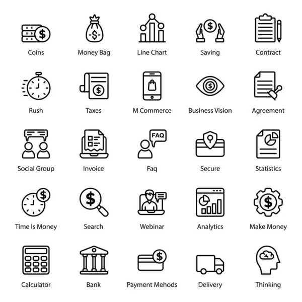 Get Your Best Business Policies Line Icons Pack Having Well Stock Vektory