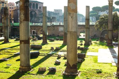 Roma. Trajan 'ın Forumu (Foro di Traiano) - bir açık hava arkeoloji müzesi