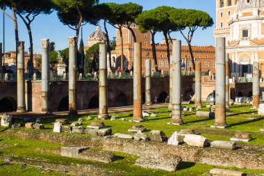 Roma. Trajan 'ın Forumu (Foro di Traiano) - bir açık hava arkeoloji müzesi