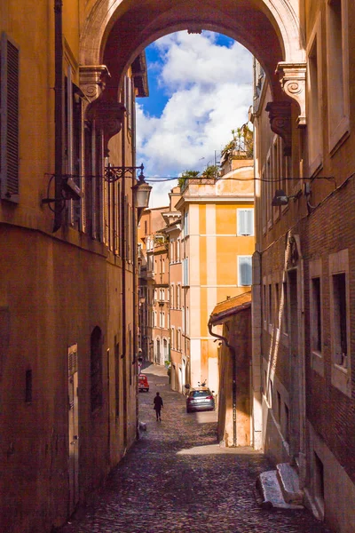 Rome Vue Sur Vieille Rue Par Beau Temps — Photo