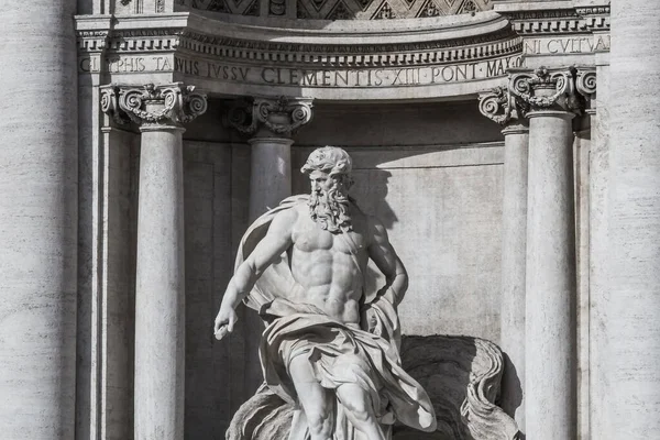 Roma Famosa Fonte Trevi Fragmentos Escultóricos Figura Oceano Netuno Governante — Fotografia de Stock