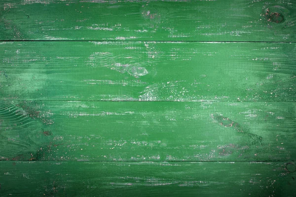 木製テクスチャ背景 古い木材のテクスチャの表面 ボードは 緑色で描かれています ボードは水平方向に整列します — ストック写真