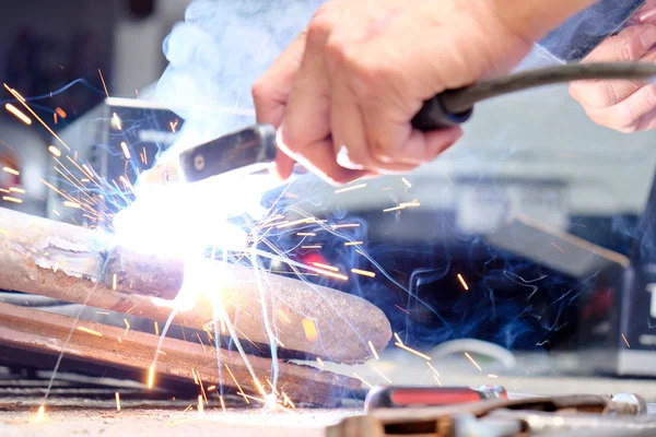 Welding steel background — Stock Photo, Image