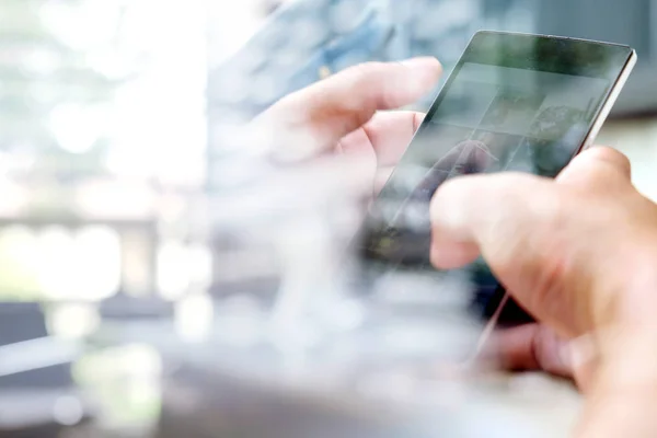 Image of Touching Telephone — Stock Photo, Image