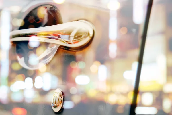 Detail of car and traffic on a street at city night — Stock Photo, Image