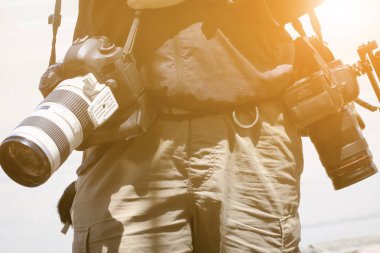 Onun video kamera çekim ile kameraman