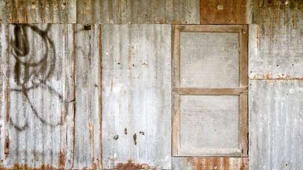 Parede Aço Galvanizado Velha — Fotografia de Stock