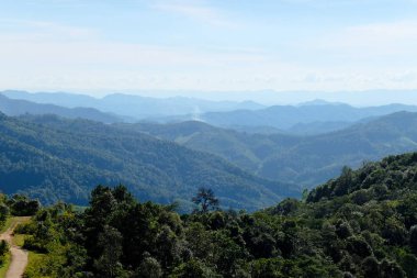 Mae Hong Son il, Tayland at dağlarının görünümü