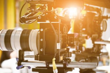 profesyonel kamera ekipmanı, film yapım stüdyosu detay