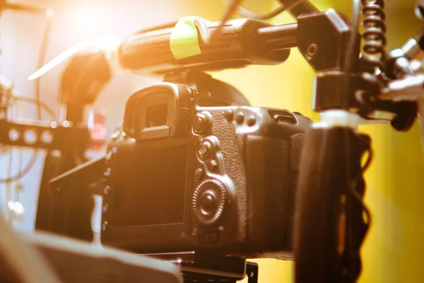 Detalj Professionell Kamerautrustning Film Produktion Studio — Stockfoto