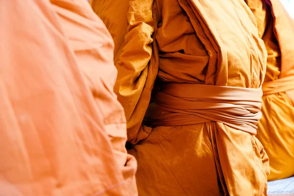 Yellow Robe Buddhist Monks Closeup Buddhist Monk — Stock Photo, Image