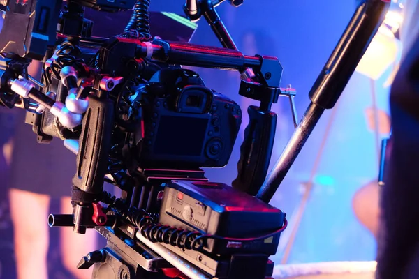 Przemysł Filmowy Filmowanie Profesjonalnym Tłem Kamery — Zdjęcie stockowe