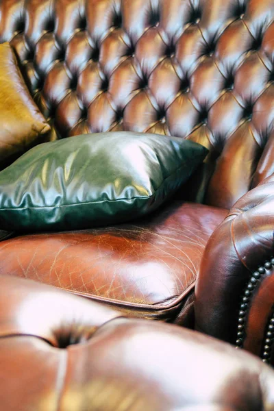 Detail Image Vintage Leather Sofa — Stockfoto