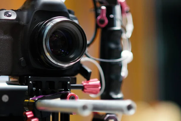 Przemysł Filmowy Filmowanie Profesjonalnym Tłem Kamery — Zdjęcie stockowe
