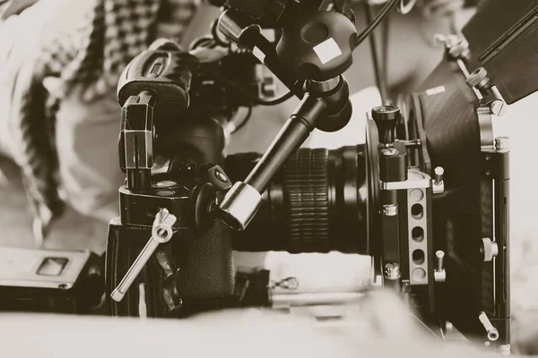 Industria Cinematografica Riprese Con Sfondo Professionale Della Fotocamera — Foto Stock