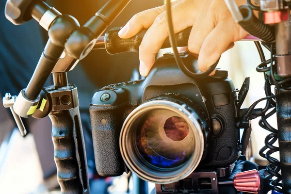 Film Industry Filming Professional Camera Background — Stock Photo, Image