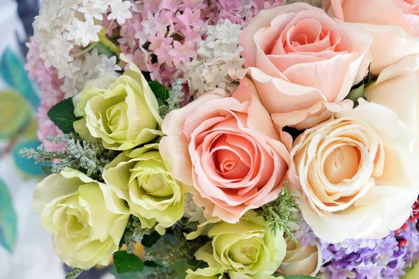Virágos Háttér Mesterséges Virágok Egy Színes — Stock Fotó