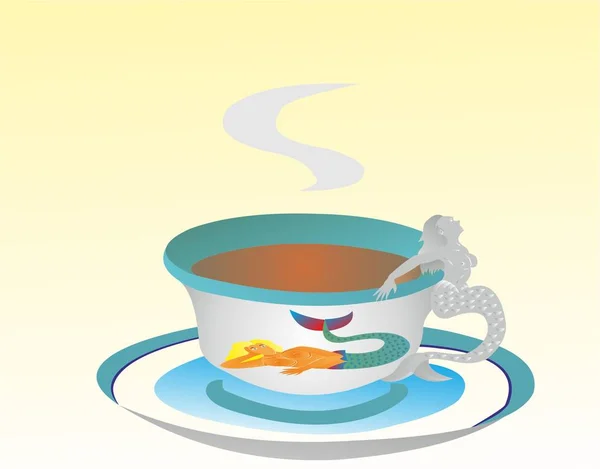 Mermaid Cup Tea Coffee — Stock Photo, Image